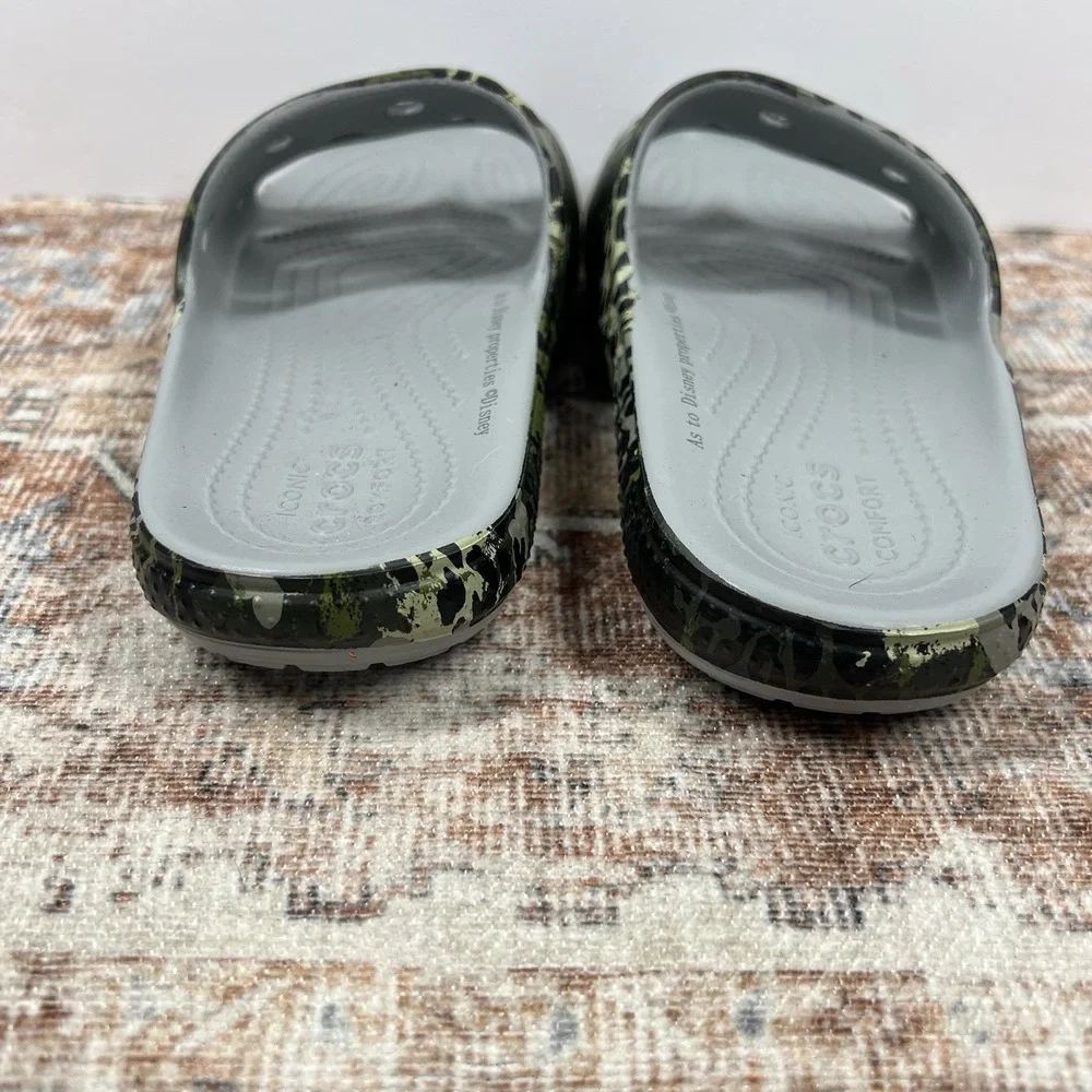 Disney Parks Crocs Slides Sandals Animal Kingdom W 7 M 6 Safari Green Black Camo